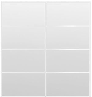 Custom Sliding White Aluminum Doors - Style 04 - 2 doors - White Drawing - Doors and Beyond