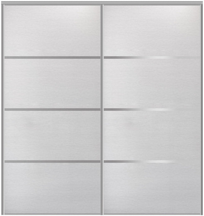 Custom Sliding Aluminum Doors - Style 04 - 2 doors  - White Wenge - Doors and Beyond