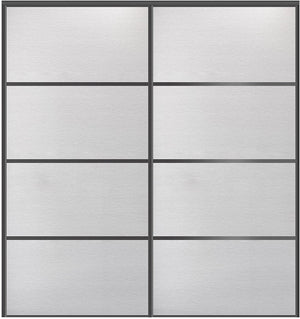 Custom Sliding Black Aluminum Doors - Style 04 - 2 doors - White Wenge - Doors and Beyond