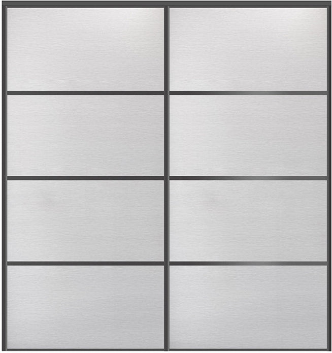 Custom Sliding Black Aluminum Doors - Style 04 - 2 doors - White Wenge - Doors and Beyond