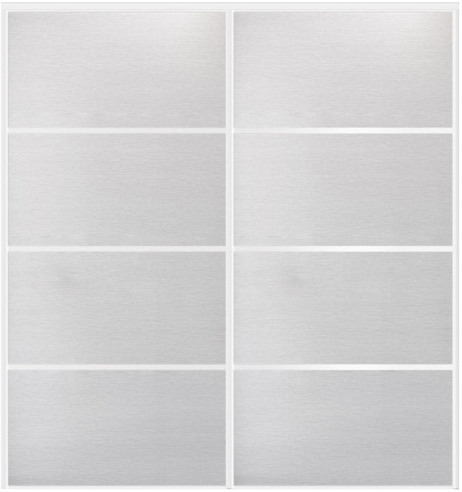 Custom Sliding White Aluminum Doors - Style 04 - 2 doors - White Wenge - Doors and Beyond