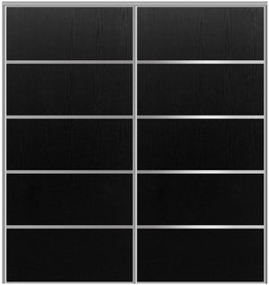Custom Sliding Aluminum Doors - Style 05 - 2 doors  - Black Ash - Doors and Beyond