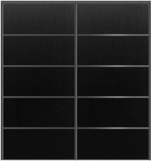 Custom Sliding Black Aluminum Doors - Style 05 - 2 doors  - Black Ash - Doors and Beyond