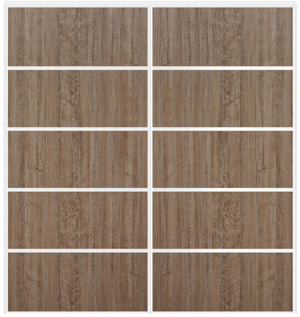 Custom Sliding White Aluminum Doors - Style 05 - 2 doors - Dark Aloe Wood - Doors and Beyond