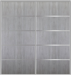 Custom Sliding Aluminum Doors - Style 05 - 2 doors  - Light Gray - Doors and Beyond