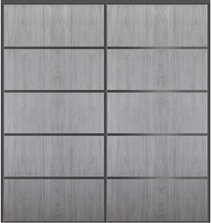 Custom Sliding Black Aluminum Doors - Style 05 - 2 doors  - Light Gray - Doors and Beyond