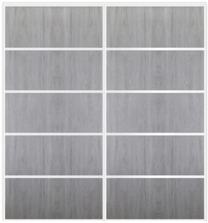 Custom Sliding White Aluminum Doors - Style 05 - 2 doors  - Light Gray - Doors and Beyond