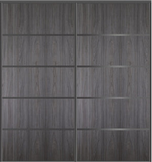 Custom Sliding Black Aluminum Doors - Style 05 - 2 doors  - Swiss Elm - Doors and Beyond