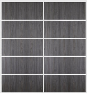 Custom Sliding White Aluminum Doors - Style 05 - 2 doors  - Swiss Elm - Doors and Beyond