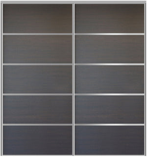 Custom Sliding Aluminum Doors - Style 05 - 2 doors  - Japan Oak - Doors and Beyond