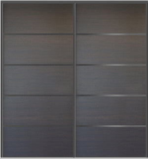 Custom Sliding Black Aluminum Doors - Style 05 - 2 doors  - Japan Oak - Doors and Beyond