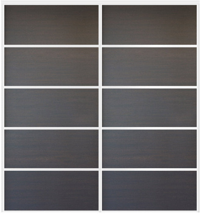Custom Sliding White Aluminum Doors - Style 05 - 2 doors  - Japan Oak