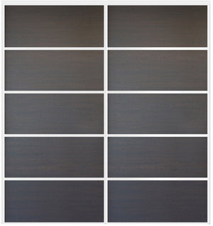 Custom Sliding White Aluminum Doors - Style 05 - 2 doors  - Japan Oak - Doors and Beyond