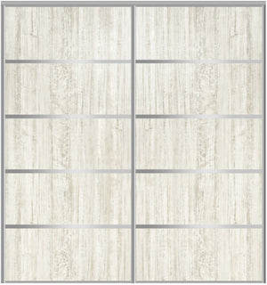 Custom Sliding Aluminum Doors - Style 05 - 2 doors  - Light Aloe Wood - Doors and Beyond