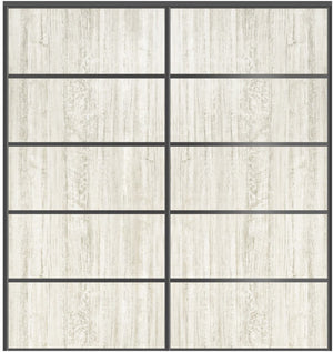 Custom Sliding Black Aluminum Doors - Style 05 - 2 doors - Light Aloe Wood - Doors and Beyond