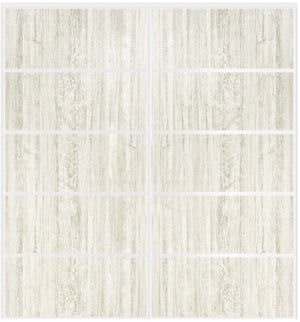 Custom Sliding White Aluminum Doors - Style 05 - 2 doors - Light Aloe Wood - Doors and Beyond