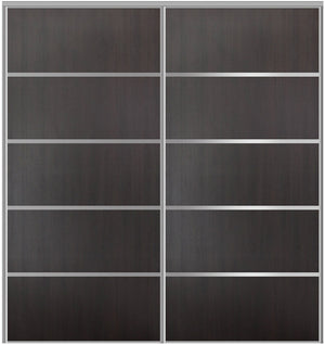 Custom Sliding Aluminum Doors - Style 05 - 2 doors  - Premium Wenge - Doors and Beyond