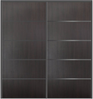 Custom Sliding Black Aluminum Doors - Style 05 - 2 doors - Premium Wenge - Doors and Beyond