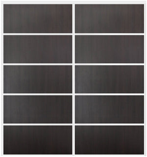 Custom Sliding White Aluminum Doors - Style 05 - 2 doors - Premium Wenge - Doors and Beyond