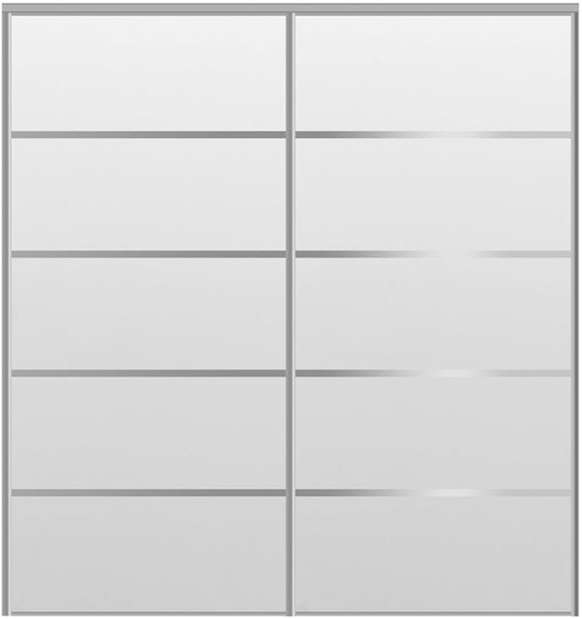 Custom Sliding Aluminum Doors - Style 05 - 2 doors  - White Drawing - Doors and Beyond