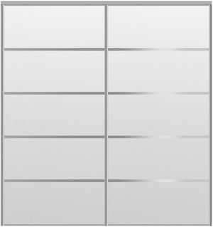 Custom Sliding Aluminum Doors - Style 05 - 2 doors  - White Drawing - Doors and Beyond