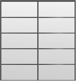 Custom Sliding Black Aluminum Doors - Style 05 - 2 doors - White Drawing - Doors and Beyond