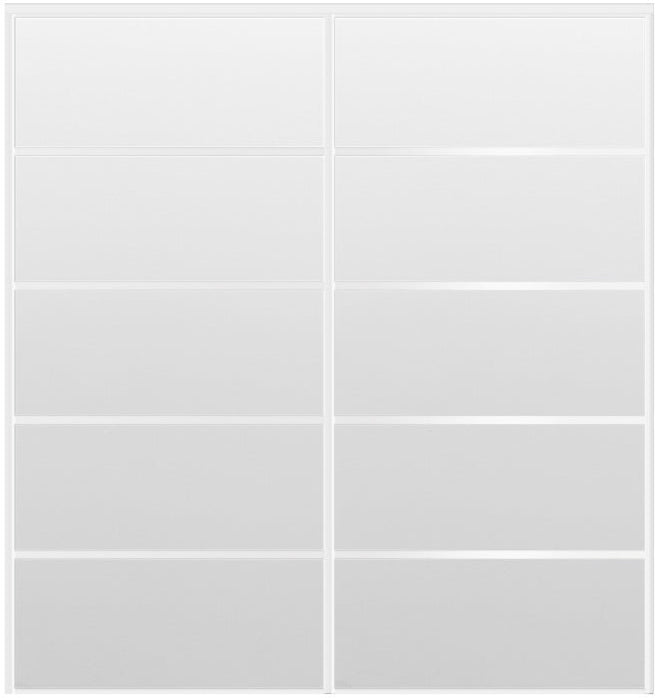 Custom Sliding White Aluminum Doors - Style 05 - 2 doors - White Drawing - Doors and Beyond