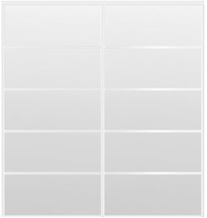 Custom Sliding White Aluminum Doors - Style 05 - 2 doors - White Drawing - Doors and Beyond