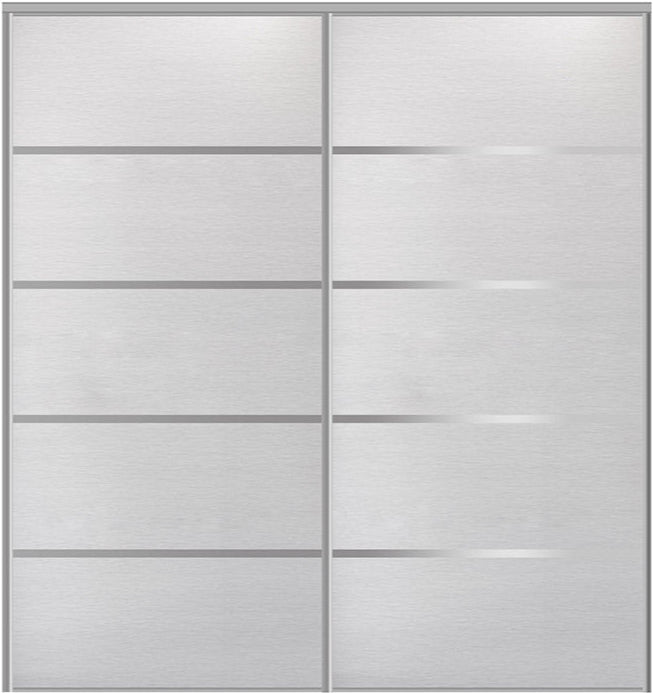 Custom Sliding Aluminum Doors - Style 05 - 2 doors  - White Wenge