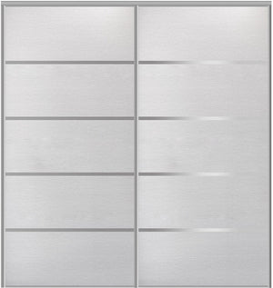 Custom Sliding Aluminum Doors - Style 05 - 2 doors  - White Wenge - Doors and Beyond