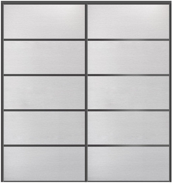 Custom Sliding Black Aluminum Doors - Style 05 - 2 doors - White Wenge - Doors and Beyond