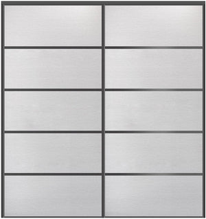 Custom Sliding Black Aluminum Doors - Style 05 - 2 doors - White Wenge - Doors and Beyond
