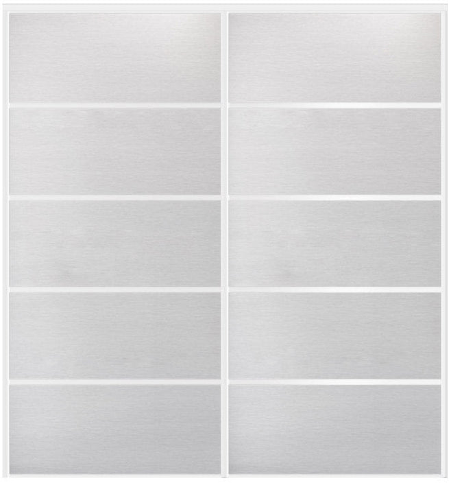 Custom Sliding White Aluminum Doors - Style 05 - 2 doors - White Wenge - Doors and Beyond