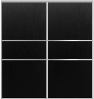 Custom Sliding Aluminum Doors - Style 06 - 2 doors  - Black Ash - Doors and Beyond