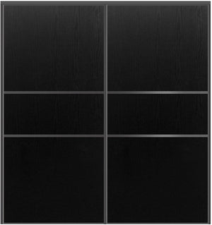 Custom Sliding Black Aluminum Doors - Style 06 - 2 doors  - Black Ash - Doors and Beyond