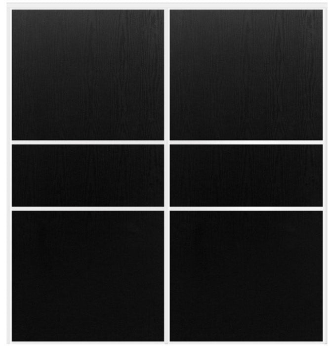 Custom Sliding White Aluminum Doors - Style 06 - 2 doors  - Black Ash - Doors and Beyond
