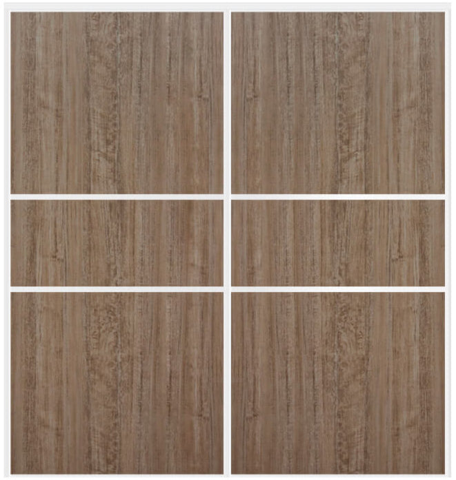 Custom Sliding White Aluminum Doors - Style 06 - 2 doors - Dark Aloe Wood - Doors and Beyond