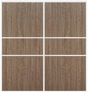 Custom Sliding White Aluminum Doors - Style 06 - 2 doors - Dark Aloe Wood - Doors and Beyond