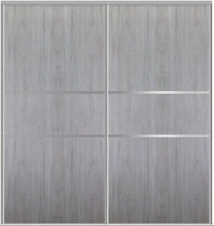 Custom Sliding Aluminum Doors - Style 06 - 2 doors  - Light Gray - Doors and Beyond