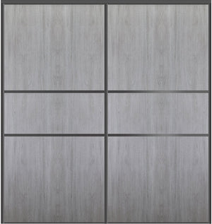 Custom Sliding Black Aluminum Doors - Style 06 - 2 doors  - Light Gray - Doors and Beyond