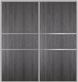 Custom Sliding Aluminum Doors - Style 06 - 2 doors  - Swiss Elm - Doors and Beyond