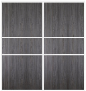 Custom Sliding White Aluminum Doors - Style 06 - 2 doors  - Swiss Elm - Doors and Beyond
