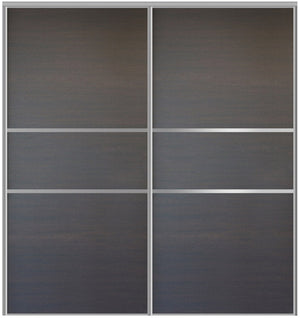 Custom Sliding Aluminum Doors - Style 06 - 2 doors  - Japan Oak - Doors and Beyond