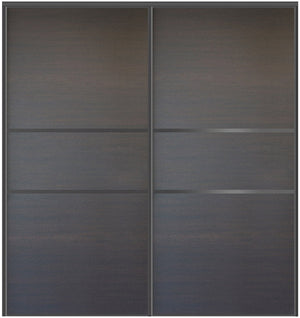Custom Sliding Black Aluminum Doors - Style 06 - 2 doors  - Japan Oak - Doors and Beyond