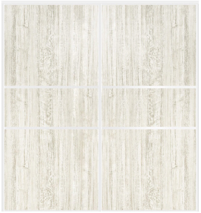 Custom Sliding White Aluminum Doors - Style 06 - 2 doors  - Light Aloe Wood