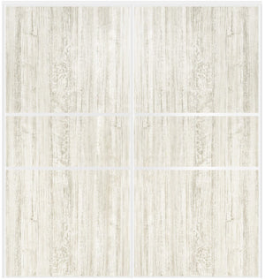 Custom Sliding White Aluminum Doors - Style 06 - 2 doors - Light Aloe Wood - Doors and Beyond