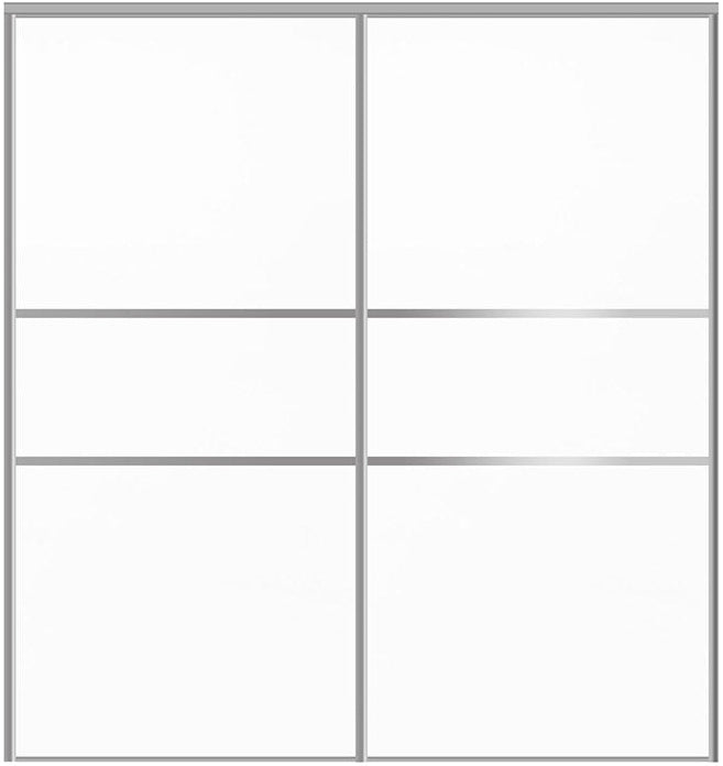 Custom Sliding Aluminum Doors - Style 06 - 2 doors - Soft White - Doors and Beyond