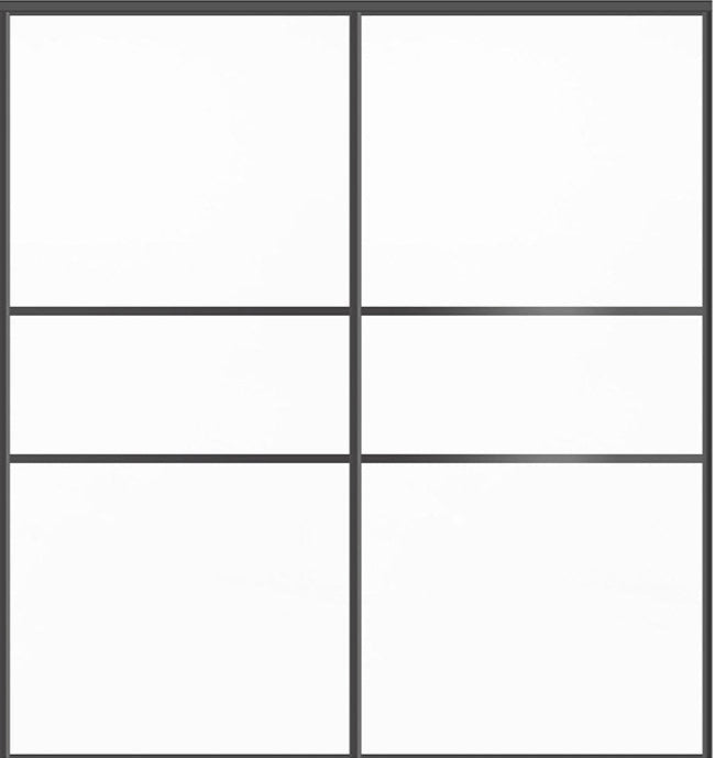 Custom Sliding Black Aluminum Doors - Style 06 - 2 doors  - Soft White