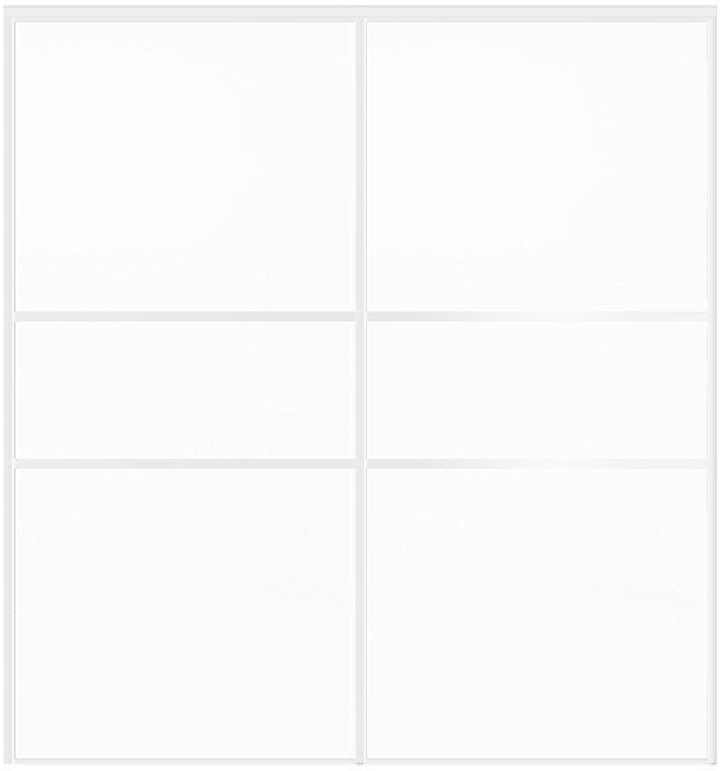 Custom Sliding White Aluminum Doors - Style 06 - 2 doors  - Soft White - Doors and Beyond