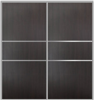 Custom Sliding Aluminum Doors - Style 06 - 2 doors  - Premium Wenge - Doors and Beyond